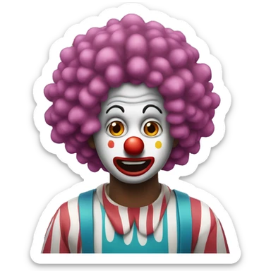 a clown crying with big wig  sticker