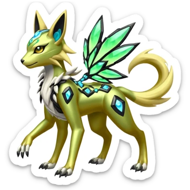  Exotic Meloetta-Zygarde-Zeraora-Renamon-Protogen-Palkia-hybrid-fusion-Fakémon-creature, full body sticker