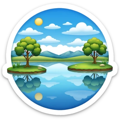 A pond is a small, still body of water—usually smaller than a lake—often shallow enough for sunlight to reach the bottom in most areas. It can be natural, formed by springs or rainfall collecting in a low area, or man-made, like a farm or garden pond. sticker
