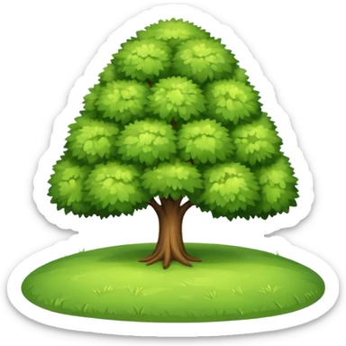 a grassy field with a single tree emoji sticker