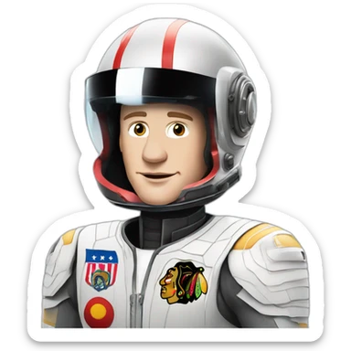 Fancy disco futuristic Jonathan Toews in spaceship sticker