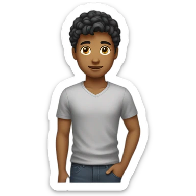 Un jeune homme noir avec le cheveux courte dégradé  sticker