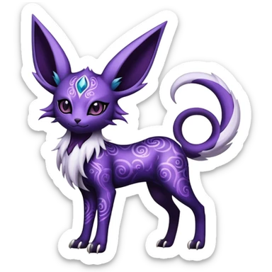 Shiny Exotic Badass Mystical Mysterious Gothic Espeon-Absol-Pokémon-Fakémon-hybrid-creature (full body) sticker