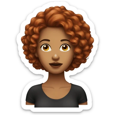 Mulher-branca-ruiva-cabelo-comprido-olhos- pretos sticker