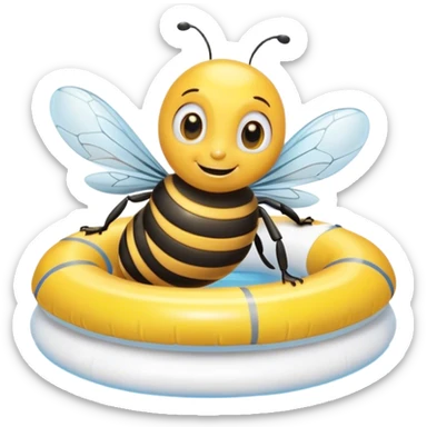Biene im Pool auf schwimmreifen sticker