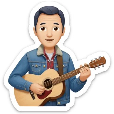An Alaskan young man named Adrian Rogers in Kasilof Alaska.  Singing and playing classic country songs sticker