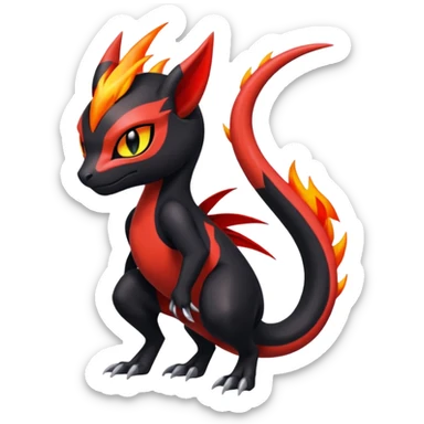 Colorful Cool Badass  Meloetta-Litten-Salandit-Guilmon-Darkrai-Pokémon-Fakémon-fusion-hybrid-creature sticker