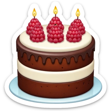 Chocolate Birthday Cake with raspberries sticker