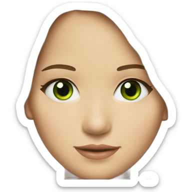 brunette Jennifer Lawrence with Green eyes sticker