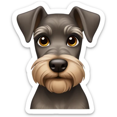 Brown mini schnauzer with pointy ears and long eyelashes sticker