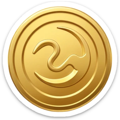 A modern cartoon-style emoji of a stylized money coin combined with a subtle play button icon, clean lines, bold shape, freeform, optimized for social media video sticker