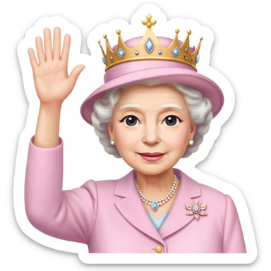
Queen Elizabeth waves in pastel clothes sticker