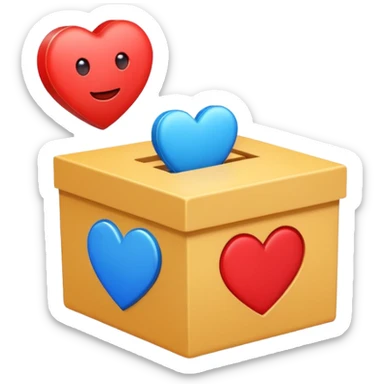 vote box no smile face and blue heart sticker