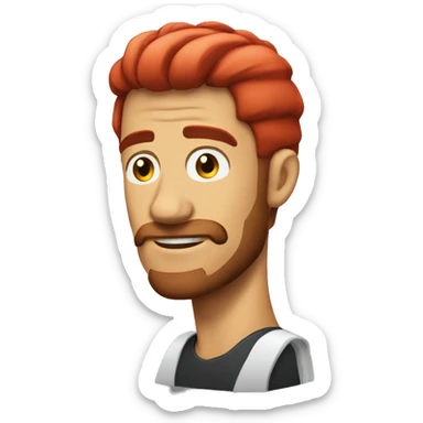 Make the hair red and add thick sideburns sticker