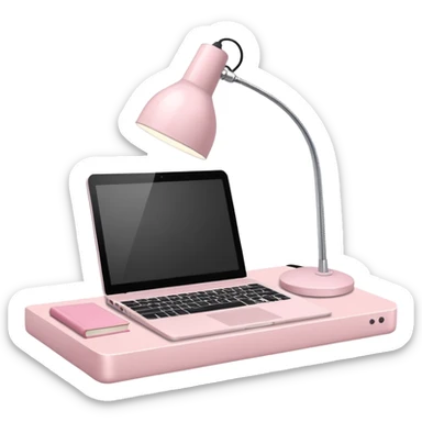 Pale Pink  Big wide Workstation desk-Light Pale Pink book-Light Pale Pink wide desk lamp-Light Pale Pink lap top sticker