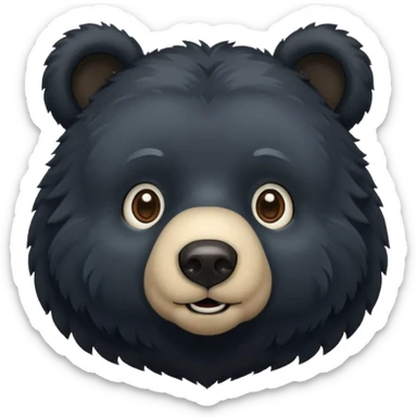 i wanna emoji head black bear for my bio sticker