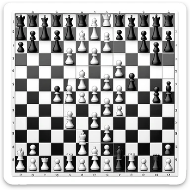 chess board with strictly black and white squares only, no other colors, no chess pieces, just alternating black and white squares sticker