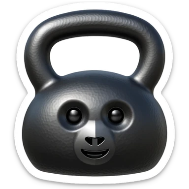 a weight in the form of a large rectangular kettlebell sticker