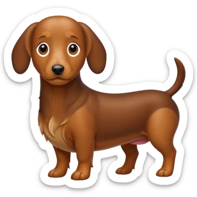Sausage dog doing a poo sticker