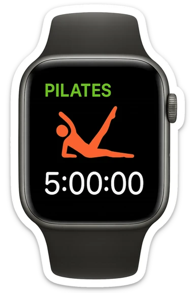 smartwatch con modalità attiva di pilates che segna 5 ore di pilates, REALISTICA 4K sticker
