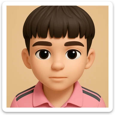 this image in 3d-emoji style, with a slimmer face sticker