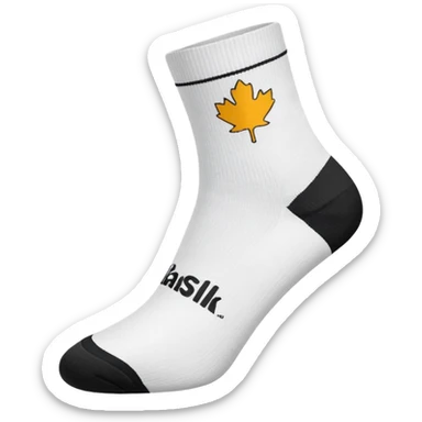 single white sock with Jack Wolfskin branding sticker
