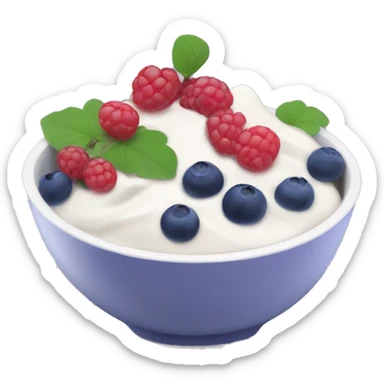 yoghurt bowl with grapes and blueberries and raspberries  sticker