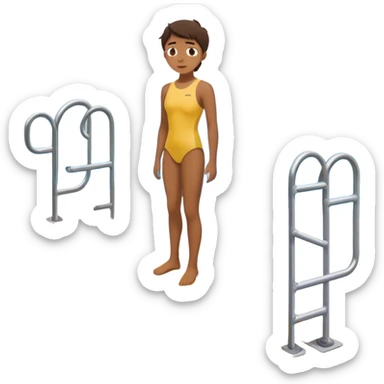 A person standing at the edge of a diving board, looking nervous. Below them is a pool of water labeled “Confidence.” Instead of hesitating, they count 5-4-3-2-1 and jump in, representing taking action despite fear.  sticker