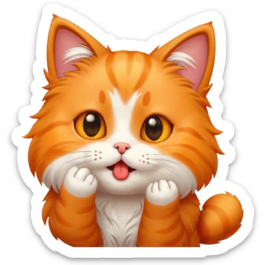 A cute cat emoji blowing a kiss with a little bite sticker