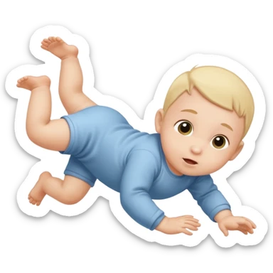 Crawling infant One-Year-Old Catch sticker