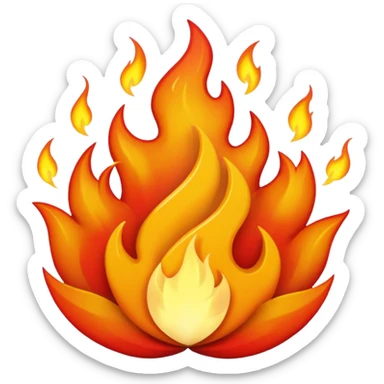 Mor ateş emojisi sticker