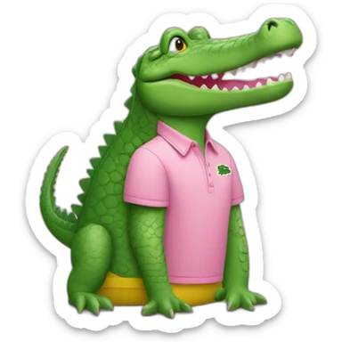 Crocodile with pink Lacoste tshirt sticker