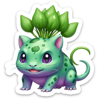 Bulbasaur with a green chive-bulb on back sticker