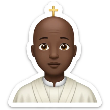Black bald man praising god sticker