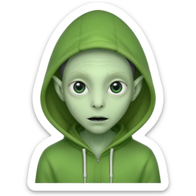 Aliens Green, hoodie, thin ears sticker