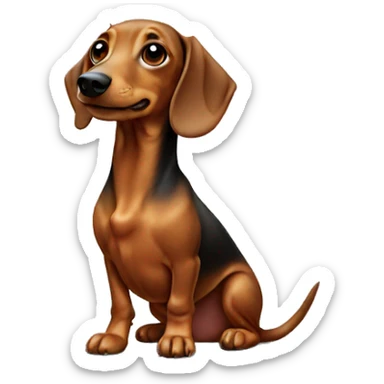 A dachshund sitting on its hind legs sticker