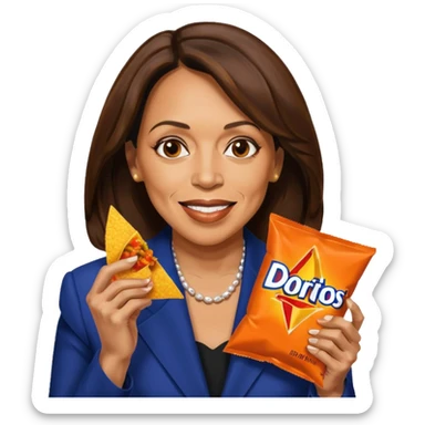 kamala harris eating doritos sticker