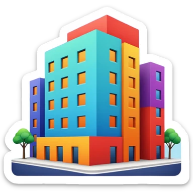 I want a 7 storey building with 7 chakras colour. Starting with red colour at the base sticker