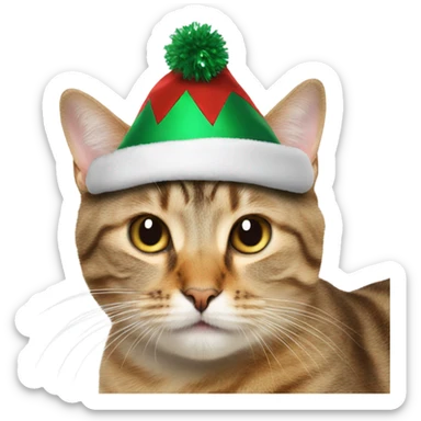 Cat usando gorro navideño sticker