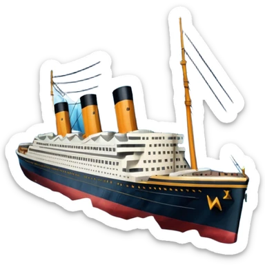 titainic crashing into an iceberg sticker
