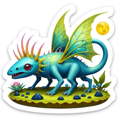 solarpunk - hieronymus bosch phantasmagoric creatures from the garden of earthly delights sticker