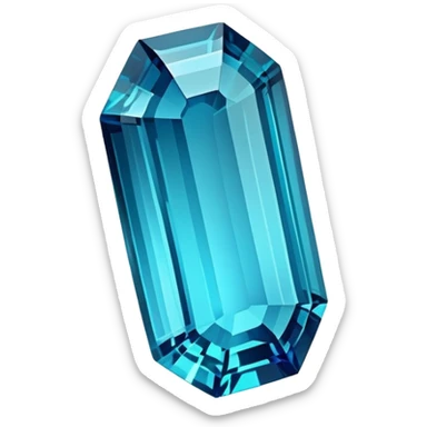 Indicolite tourmaline gemstone with deep electric blue color and elongated crystal shape sticker