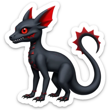 Edgy Spooky Gothic Evil Duskull-Salandit-Umbreon-Fakémon-hybrid-creature (full body)  sticker