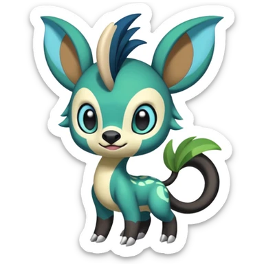 Colorful Exotic Meloetta-Skiddo-Cobalion-Virizion-Venom-Stitch-Fakémon-creature-hybrid sticker