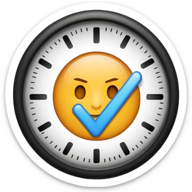checkmark fading into an hour class emoji sticker