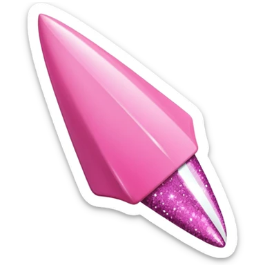 pink nails with glitter stiletto shape sticker