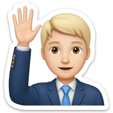 coworker waving hello sticker