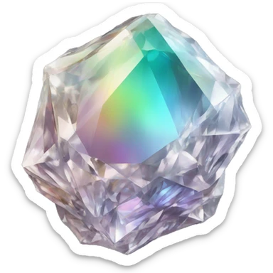56-carat iridescent diamond crystal cluster sticker