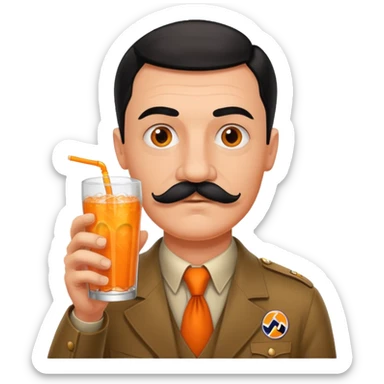 Hitler mustache drinking Fanta sticker
