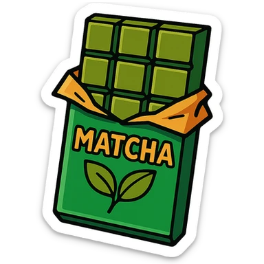 matcha chocolate bar sticker